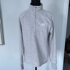 Roots LadiesLight Gray Half Zip-Up Sweater